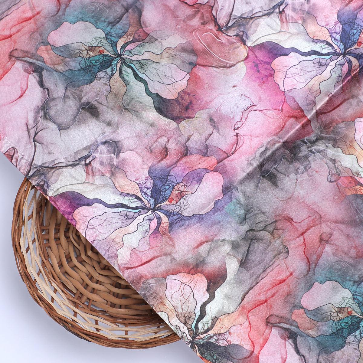 Watercolour Marigold Flower Digital Printed Fabric - Japan Satin - FAB VOGUE Studio®