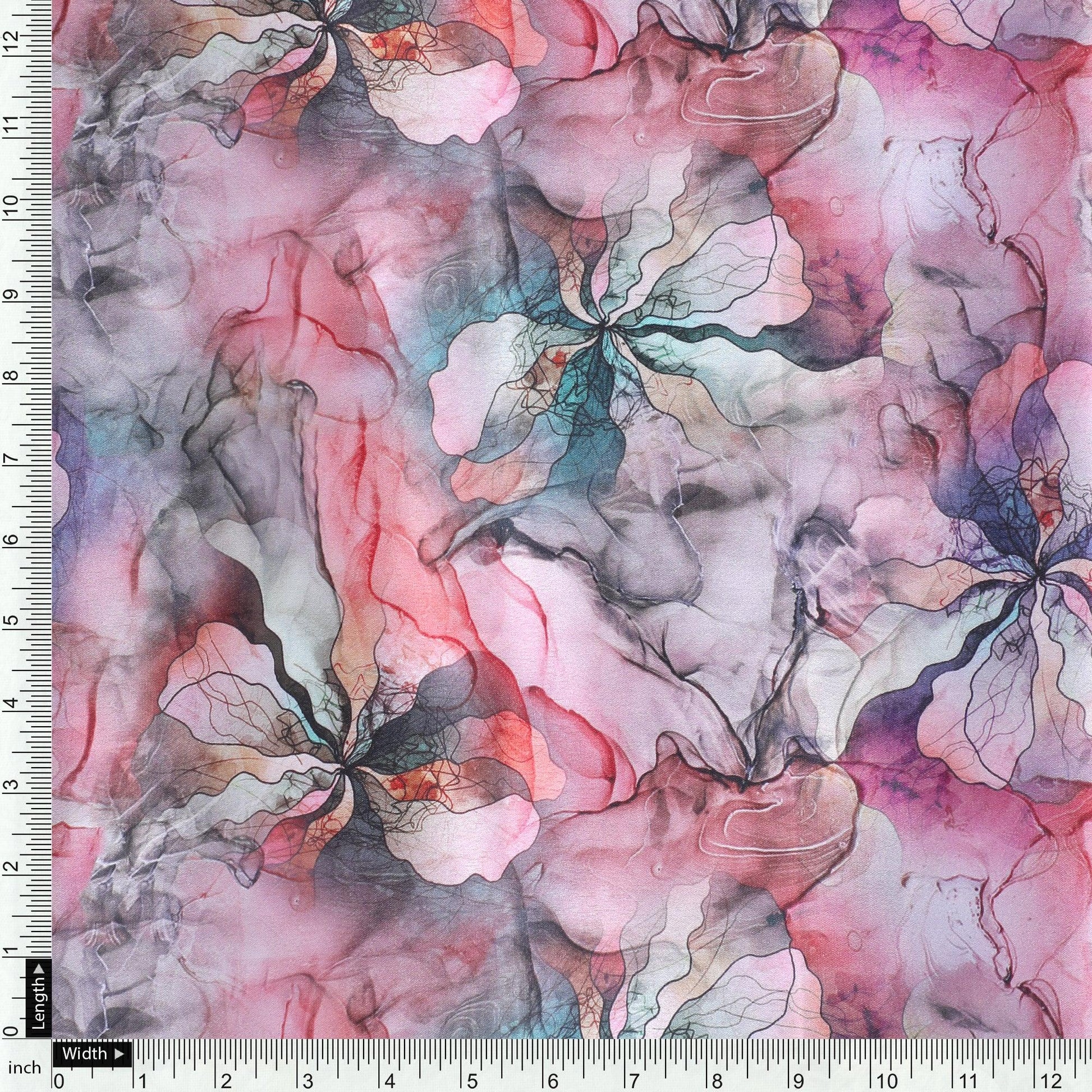 Watercolour Marigold Flower Digital Printed Fabric - Japan Satin - FAB VOGUE Studio®