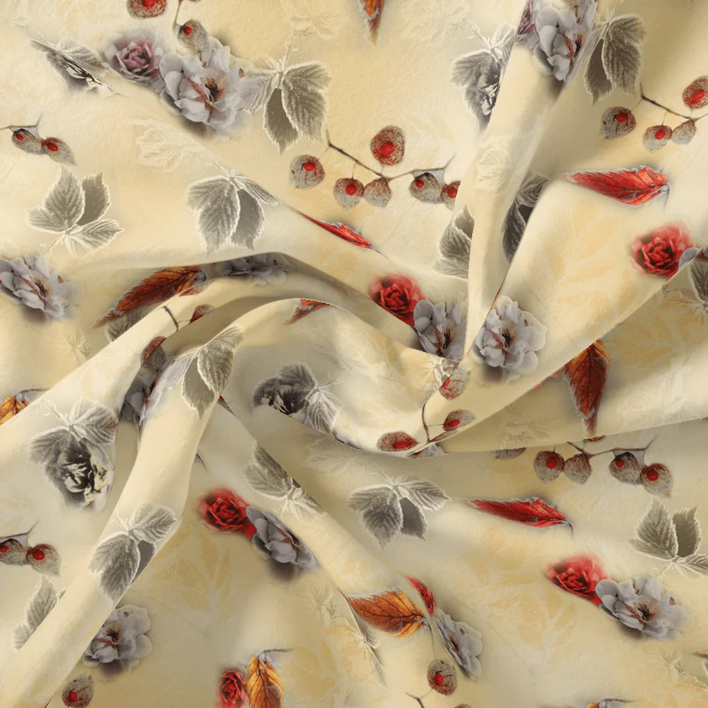 Morden Gradient Colourful Leaves With Roses Digital Printed Fabric – js 0 ta09547c 110 morden gradient colourful leaves with roses digital printed fabric 1