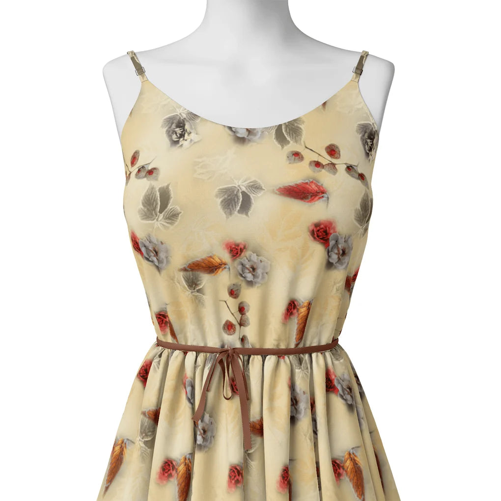 Morden Gradient Colourful Leaves With Roses Digital Printed Fabric – js 0 ta09547c 110 morden gradient colourful leaves with roses digital printed fabric 2