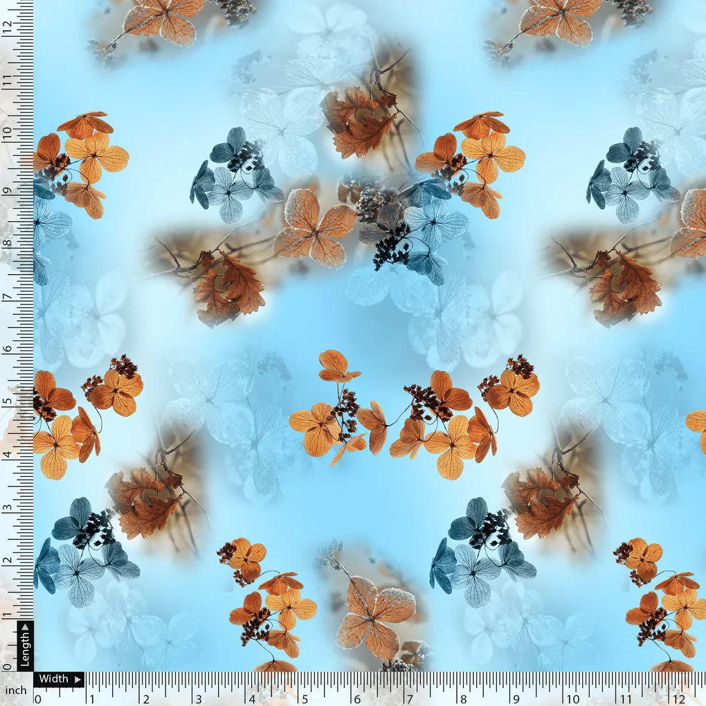 Golden Periwinkle With Blue Floral Digital Printed Fabric – js 0 ta09548c 110 golden periwinkle with blue floral digital printed fabric 1