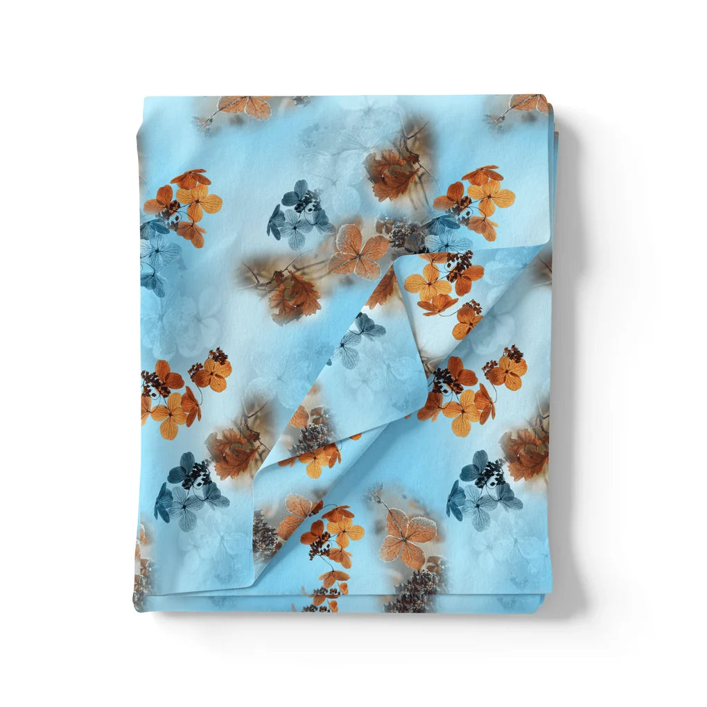Golden Periwinkle With Blue Floral Digital Printed Fabric – js 0 ta09548c 110 golden periwinkle with blue floral digital printed fabric 2