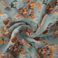 Golden Periwinkle With Gray Floral Digital Printed Fabric – js 0 ta09548f 110 golden periwinkle with gray floral digital printed fabric 1