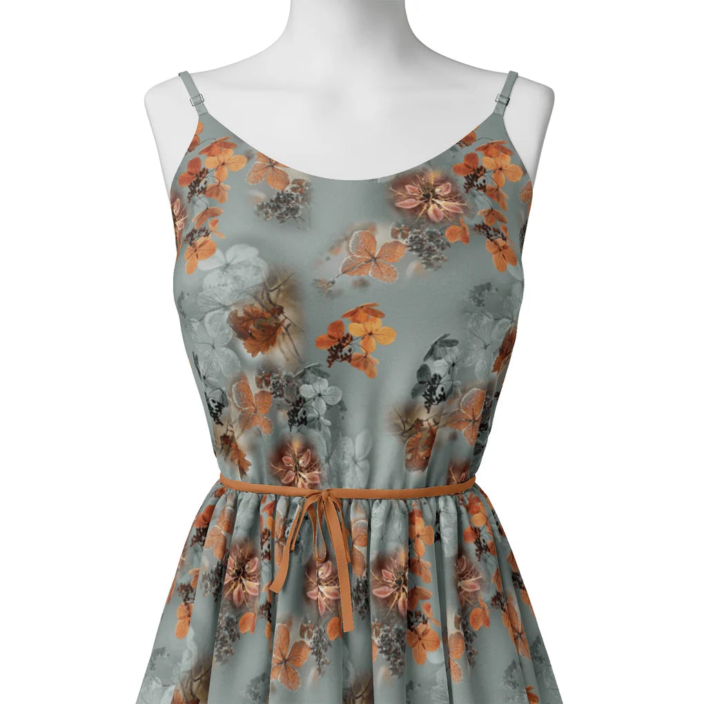 Golden Periwinkle With Gray Floral Digital Printed Fabric – js 0 ta09548f 110 golden periwinkle with gray floral digital printed fabric 2