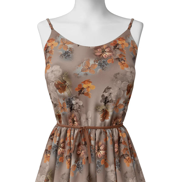 Attractive Brown Periwinkle With Leaves Digital Printed Fabric – js 0 ta09548pc 110 attractive brown periwinkle with leaves digital printed fabric 2 - alternate view