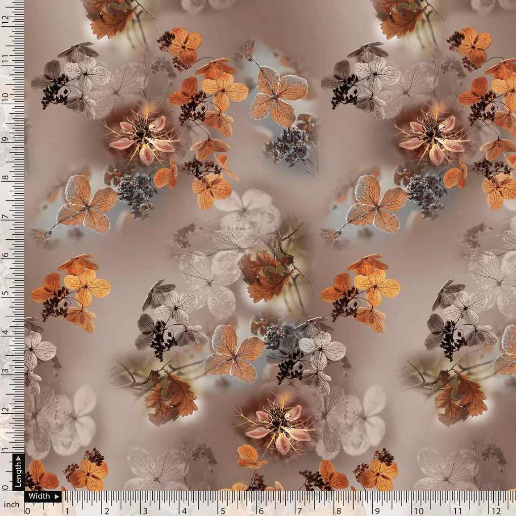 Attractive Brown Periwinkle With Leaves Digital Printed Fabric – js 0 ta09548pc 110 attractive brown periwinkle with leaves digital printed fabric 5