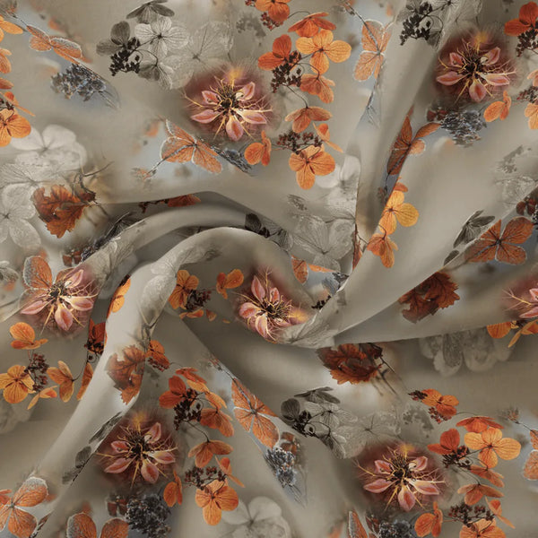 Morden Periwinkle Floral Flower With Gray Leaves Digital Printed Fabric – js 0 ta09548pd 110 morden periwinkle floral flower with gray leaves digital printed fabric 1