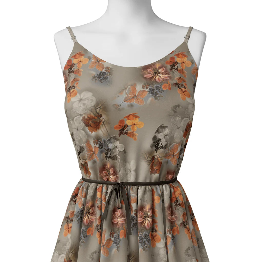 Morden Periwinkle Floral Flower With Gray Leaves Digital Printed Fabric – js 0 ta09548pd 110 morden periwinkle floral flower with gray leaves digital printed fabric 2