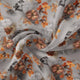 Decorative  Periwinkle Floral Flower With Gray Digital Printed Fabric - Japan Satin – js 0 ta09548pe 110 decorative periwinkle floral flower with gray digital printed fabric japan satin 1