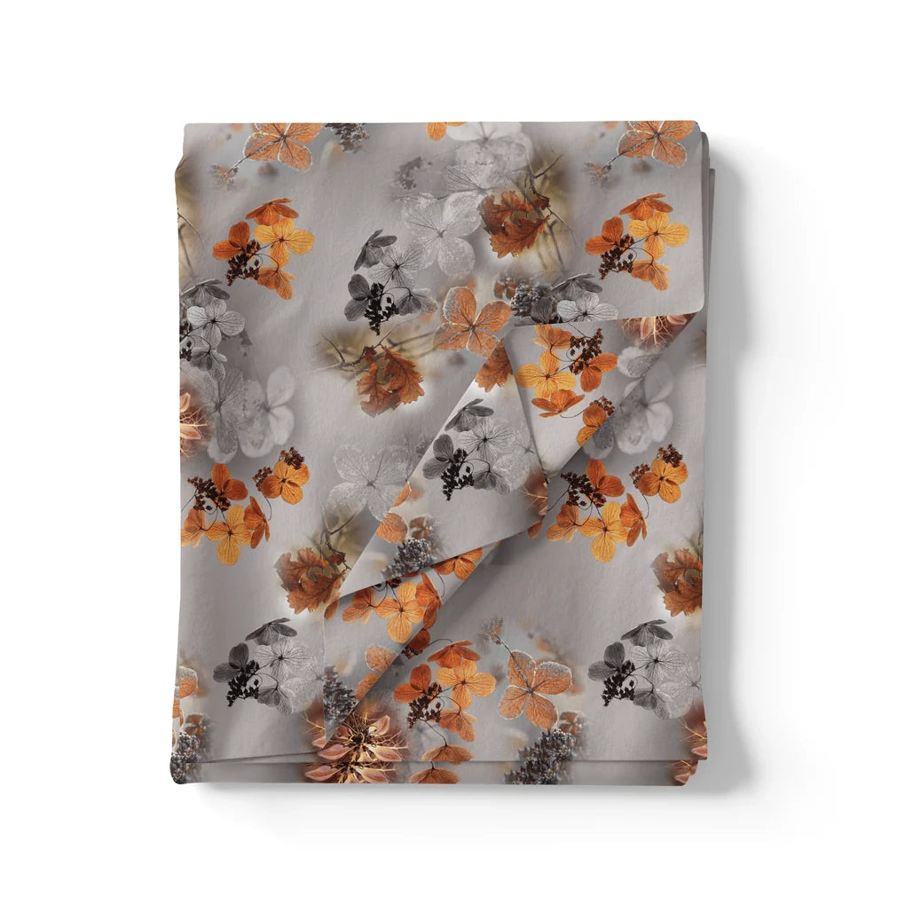 Decorative  Periwinkle Floral Flower With Gray Digital Printed Fabric - Japan Satin – js 0 ta09548pe 110 decorative periwinkle floral flower with gray digital printed fabric japan satin 3