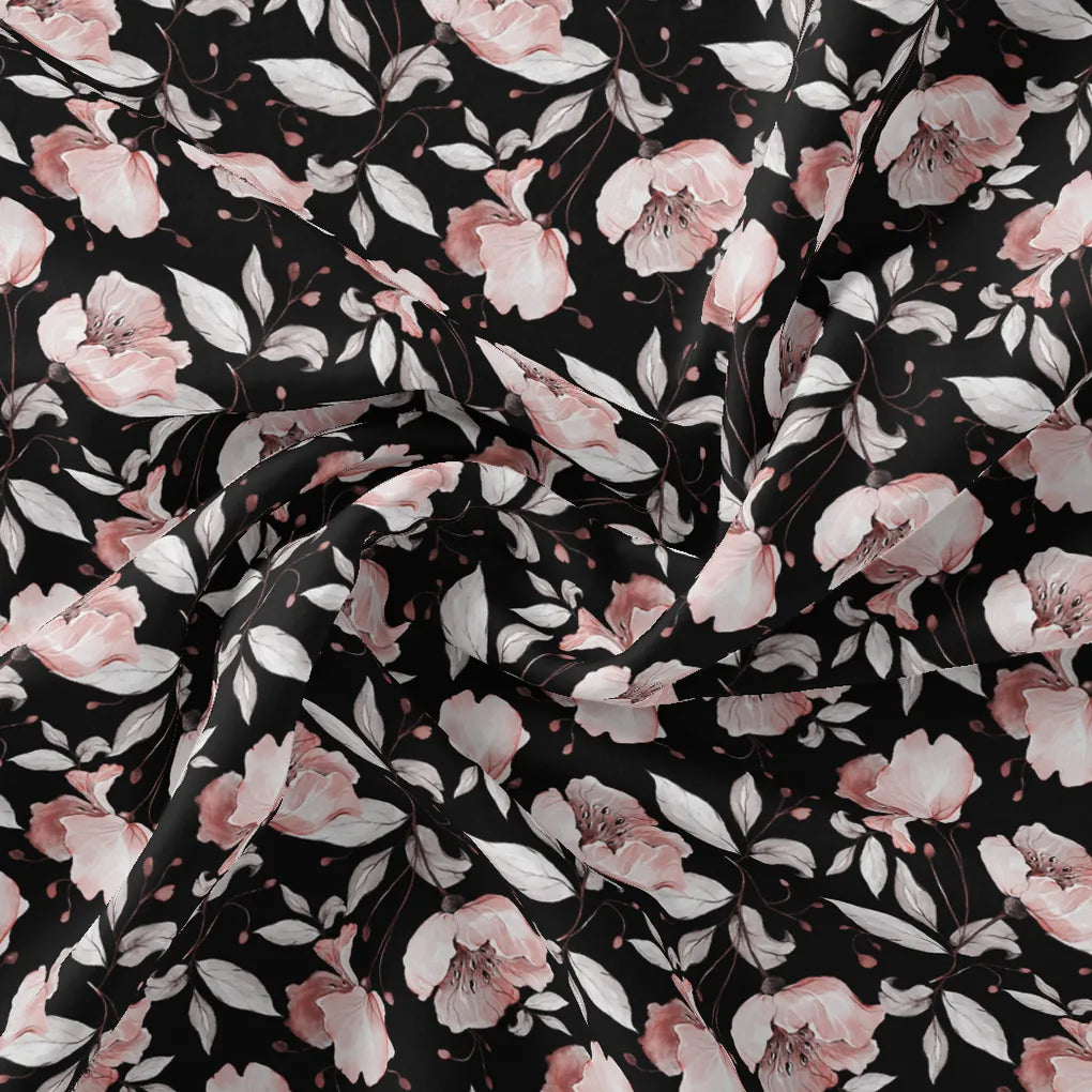 Beautiful Baby Pink Roses With Gray Leaves Digital Printed Fabric – js 0 ta09552p1 110 beautiful baby pink roses with gray leaves digital printed fabric 1