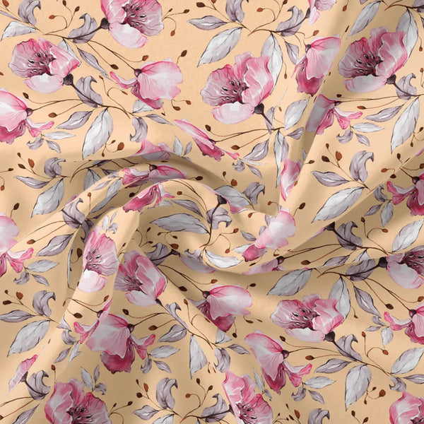 Morden Paint Of Leaves With Flower Digital Printed Fabric – js 0 ta09552p11 110 morden paint of leaves with flower digital printed fabric 1