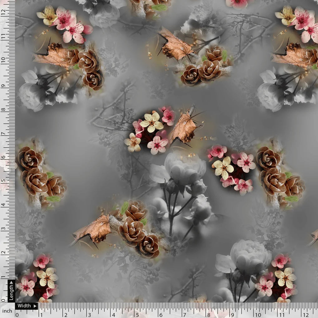 Beautiful Daffodil Flower With Vintage Background Digital Printed Fabric – js 0 ta09554c 110 beautiful daffodil flower with vintage background digital printed fabric 5