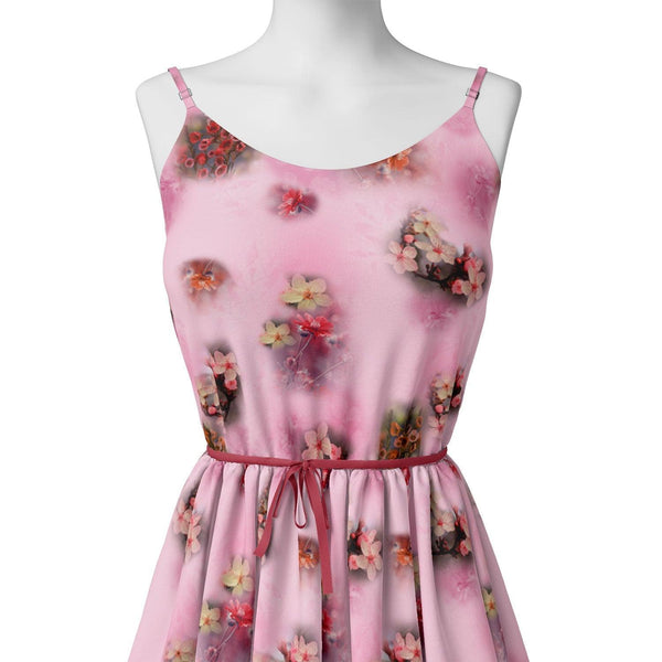 Attractive Jasmin Pink Flower With Orange Rose Digital Printed Fabric – js 0 ta09555c 110 attractive jasmin pink flower with orange rose digital printed fabric 2 - alternate view