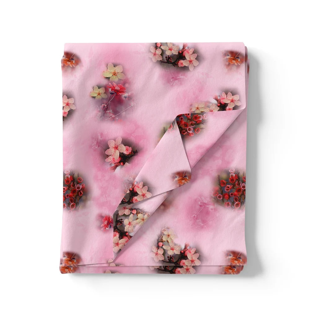 Attractive Jasmin Pink Flower With Orange Rose Digital Printed Fabric – js 0 ta09555c 110 attractive jasmin pink flower with orange rose digital printed fabric 3