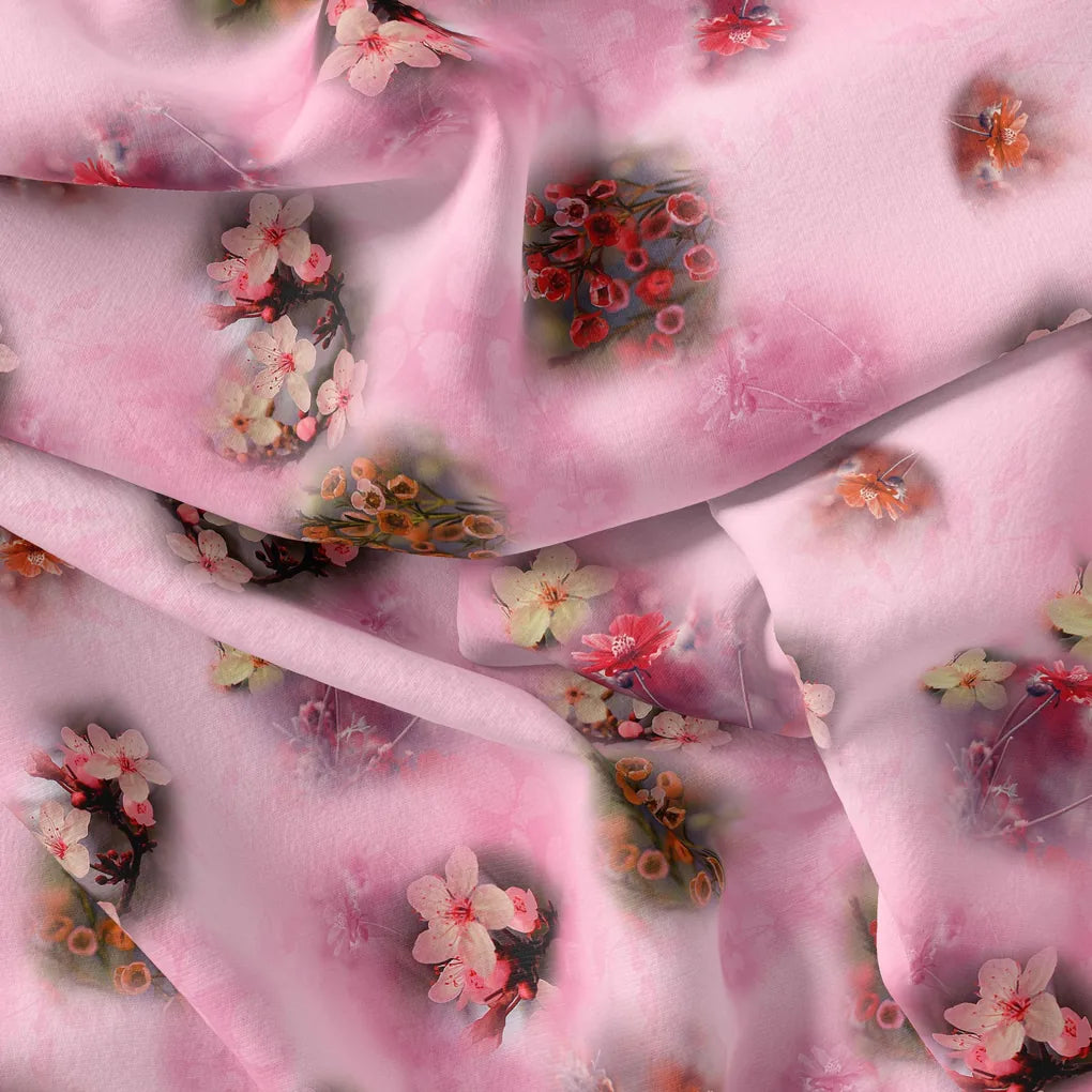 Attractive Jasmin Pink Flower With Orange Rose Digital Printed Fabric – js 0 ta09555c 110 attractive jasmin pink flower with orange rose digital printed fabric 4