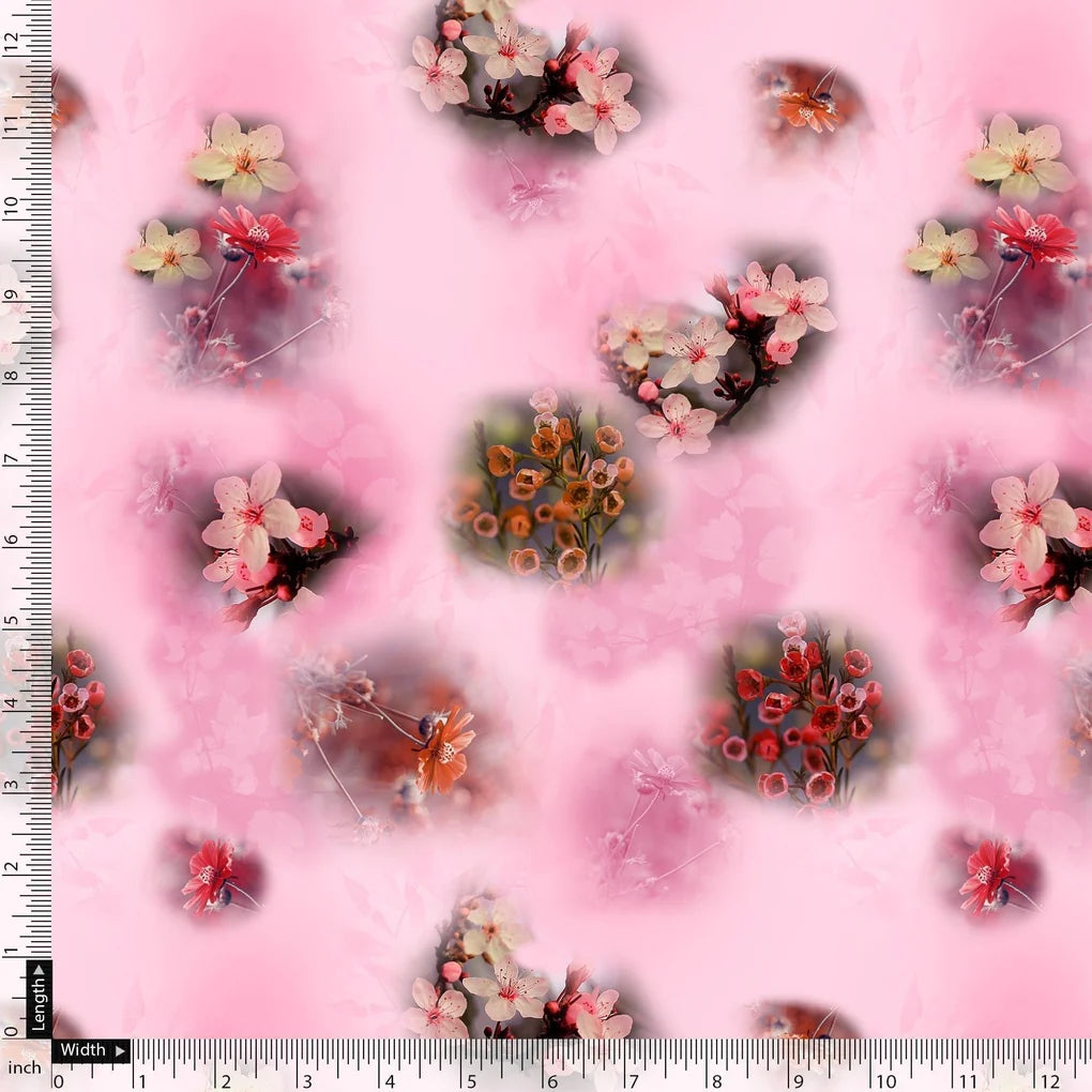 Attractive Jasmin Pink Flower With Orange Rose Digital Printed Fabric – js 0 ta09555c 110 attractive jasmin pink flower with orange rose digital printed fabric 5