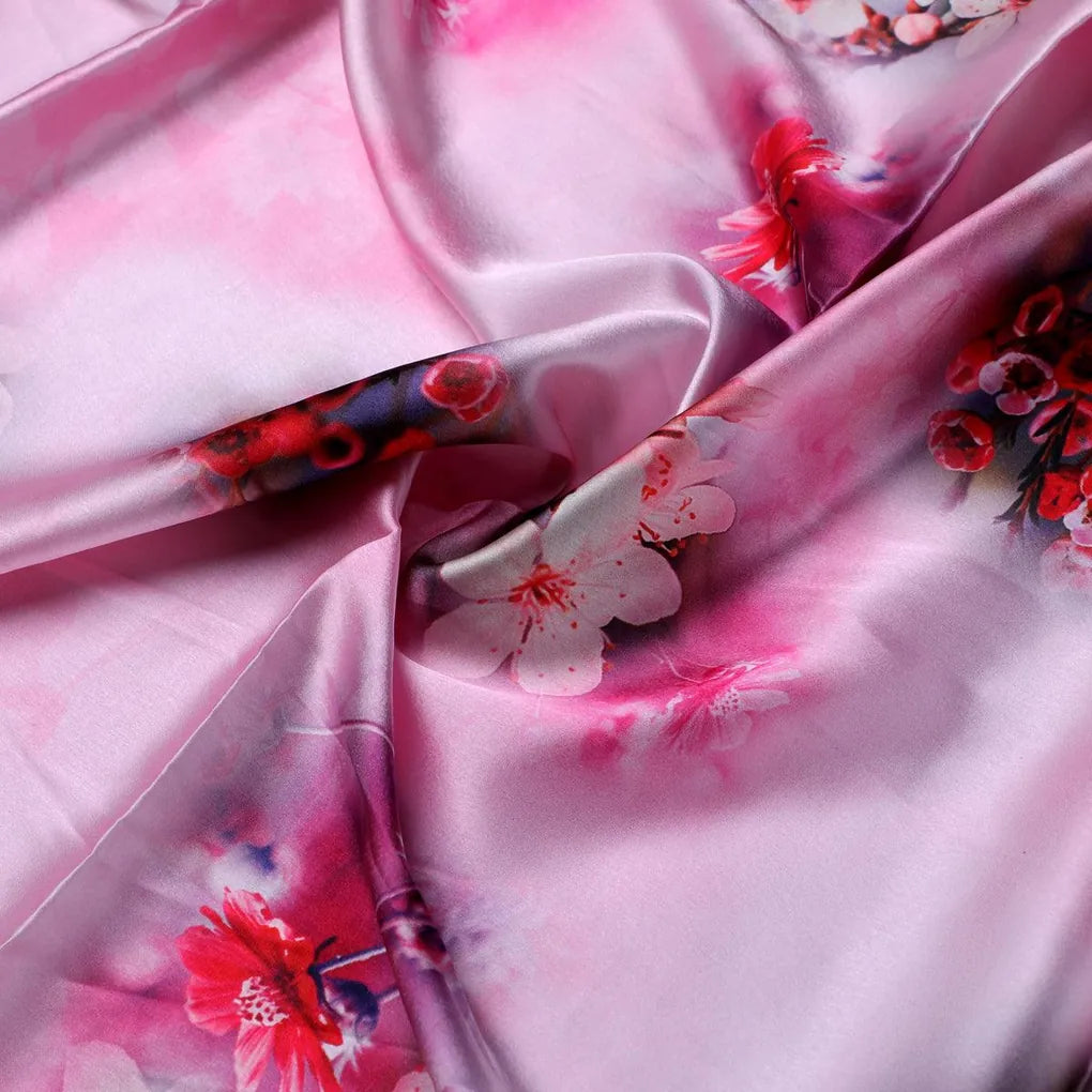 Attractive Jasmin Pink Flower With Orange Rose Digital Printed Fabric - Japan Satin – js 0 ta09555c 110 attractive jasmin pink flower with orange rose digital printed fabric japan satin 3
