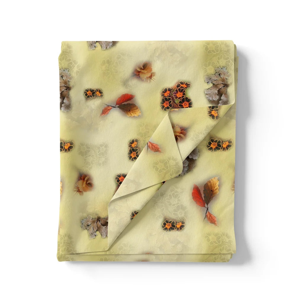 Golden Leaves With Black Sunflower Digital Printed Fabric – js 0 ta09557c 110 golden leaves with black sunflower digital printed fabric 3