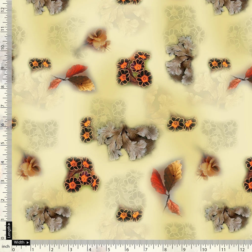 Golden Leaves With Black Sunflower Digital Printed Fabric – js 0 ta09557c 110 golden leaves with black sunflower digital printed fabric 5