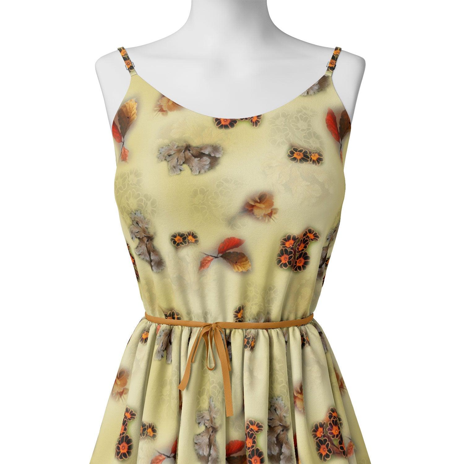 Golden Leaves With Black Sunflower Digital Printed Fabric - Japan Satin – js 0 ta09557c 110 golden leaves with black sunflower digital printed fabric japan satin 2