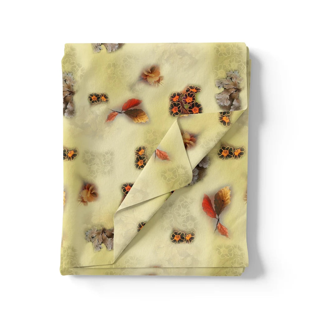 Golden Leaves With Black Sunflower Digital Printed Fabric - Japan Satin – js 0 ta09557c 110 golden leaves with black sunflower digital printed fabric japan satin 3