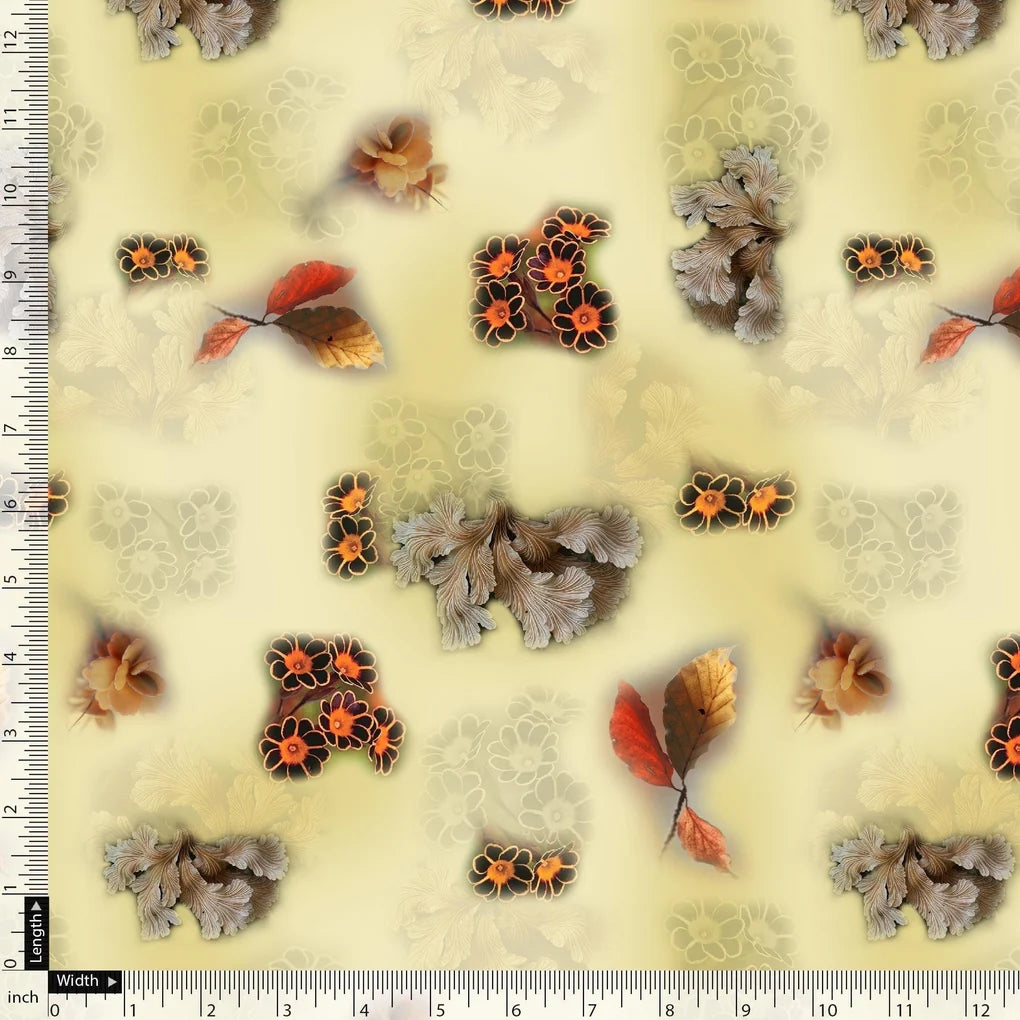 Golden Leaves With Black Sunflower Digital Printed Fabric - Japan Satin – js 0 ta09557c 110 golden leaves with black sunflower digital printed fabric japan satin 5