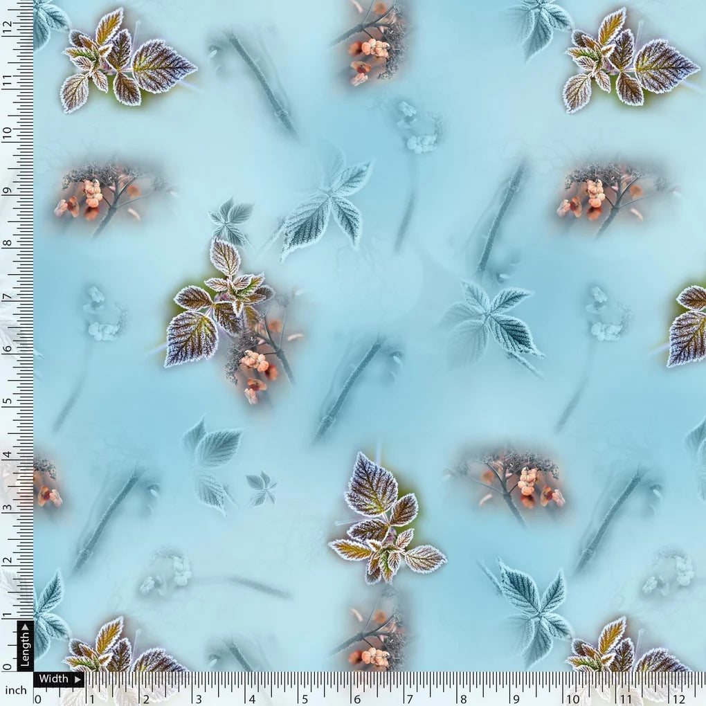 Winter Cool Colour Freezy Leaves Digital Printed Fabric – js 0 ta09559c 110 winter cool colour freezy leaves digital printed fabric 5