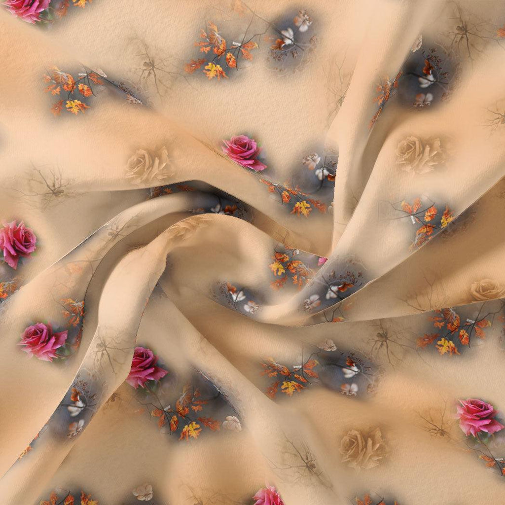 Decorative Roses With Autumn Buds Art Digital Printed Fabric – js 0 ta09560c 110 decorative roses with autumn buds art digital printed fabric 1