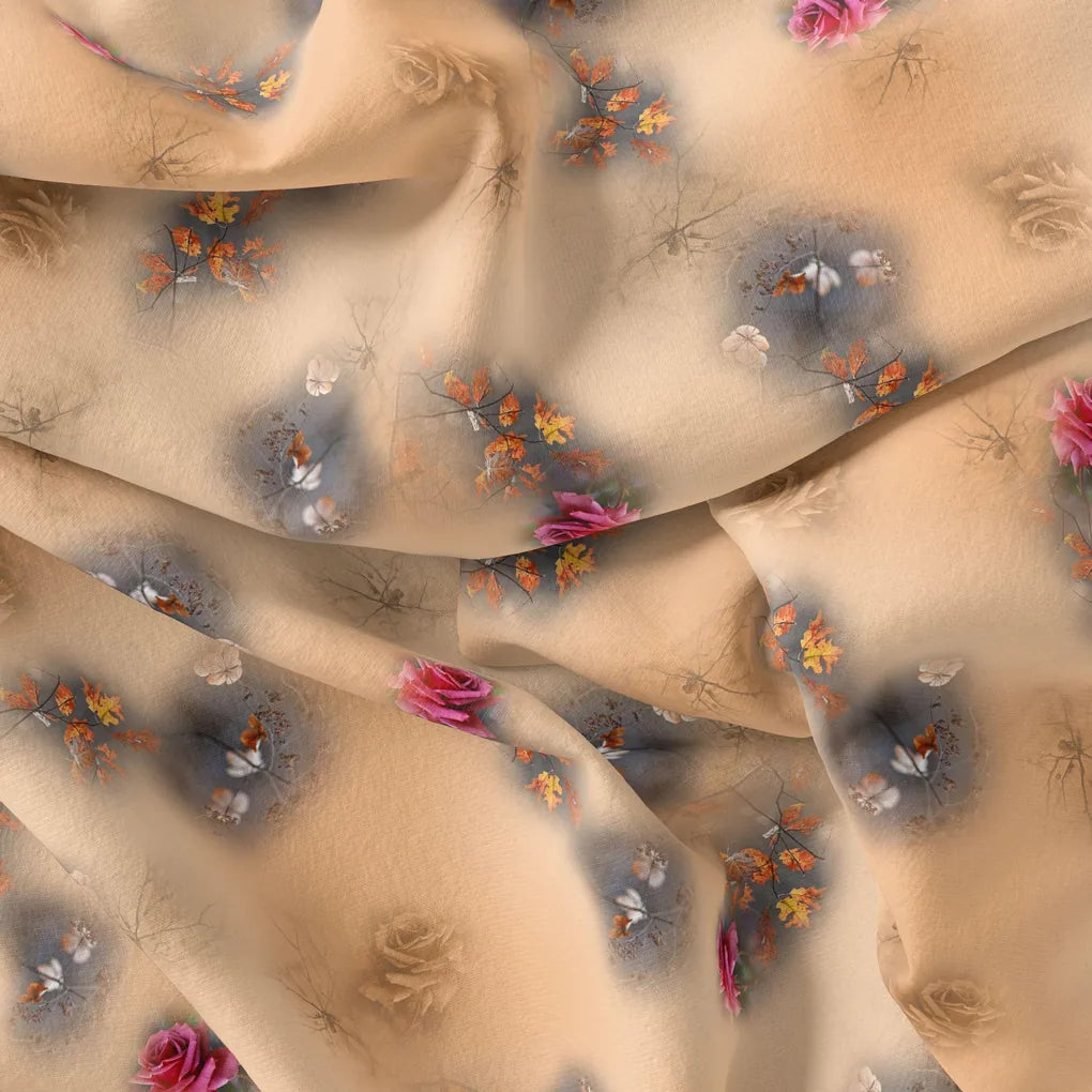 Decorative Roses With Autumn Buds Art Digital Printed Fabric – js 0 ta09560c 110 decorative roses with autumn buds art digital printed fabric 4