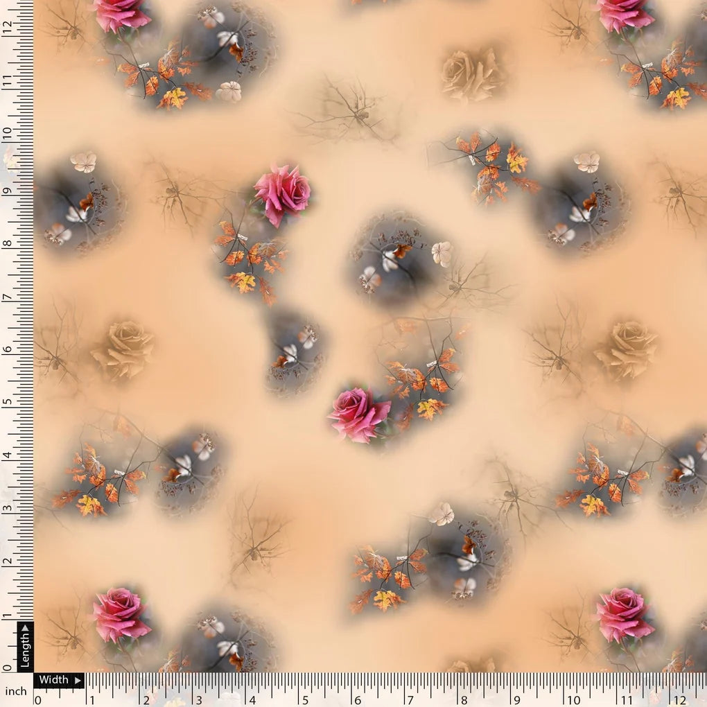 Decorative Roses With Autumn Buds Art Digital Printed Fabric – js 0 ta09560c 110 decorative roses with autumn buds art digital printed fabric 5