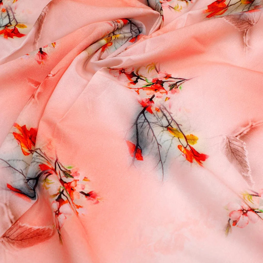 Antique Coral Colour Background With Autumn Buds Digital Printed Fabric – js 0 ta09563p1 110 antique coral colour background with autumn buds digital printed fabric 3