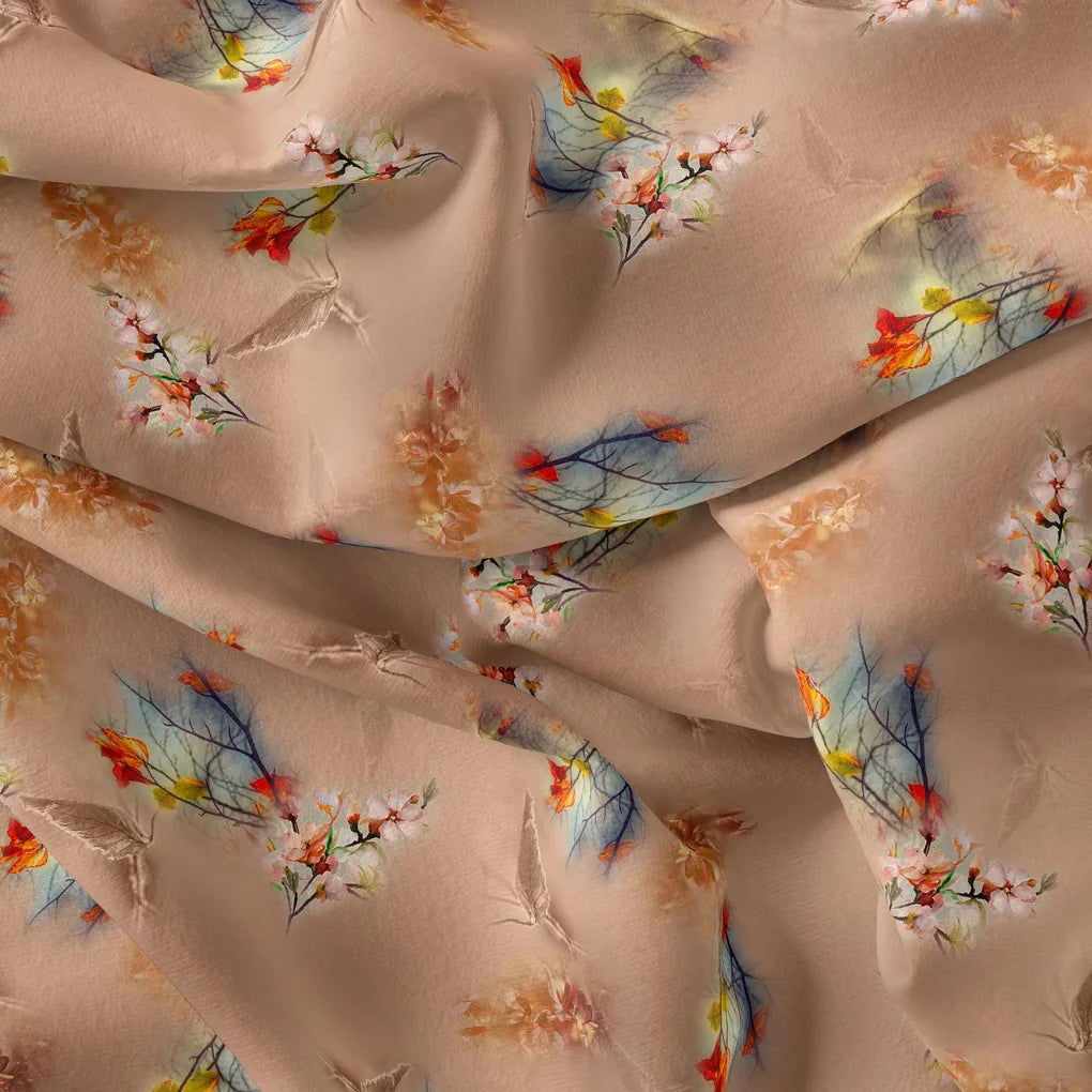 Golden Periwinkle With Timber Trail Leaves Digital Printed Fabric – js 0 ta09563pd 110 golden periwinkle with timber trail leaves digital printed fabric 4