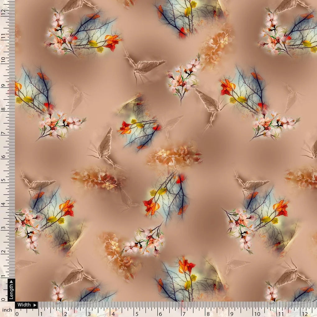 Golden Periwinkle With Timber Trail Leaves Digital Printed Fabric – js 0 ta09563pd 110 golden periwinkle with timber trail leaves digital printed fabric 5