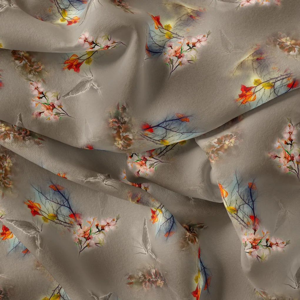 Attractive Pink Periwinkle With Autumn Buds Leaves Digital Printed Fabric – js 0 ta09563pe 110 attractive pink periwinkle with autumn buds leaves digital printed fabric 4