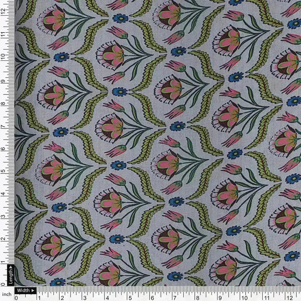 Green Leaves With Flower Digital Printed Fabric – js 0 ta0957 110 green leaves with flower digital printed fabric 4