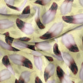 Brown Feather With pastel Yellow Background Digital Printed Fabric – js 0 ta09590a 110 brown feather with pastel yellow background digital printed fabric 4