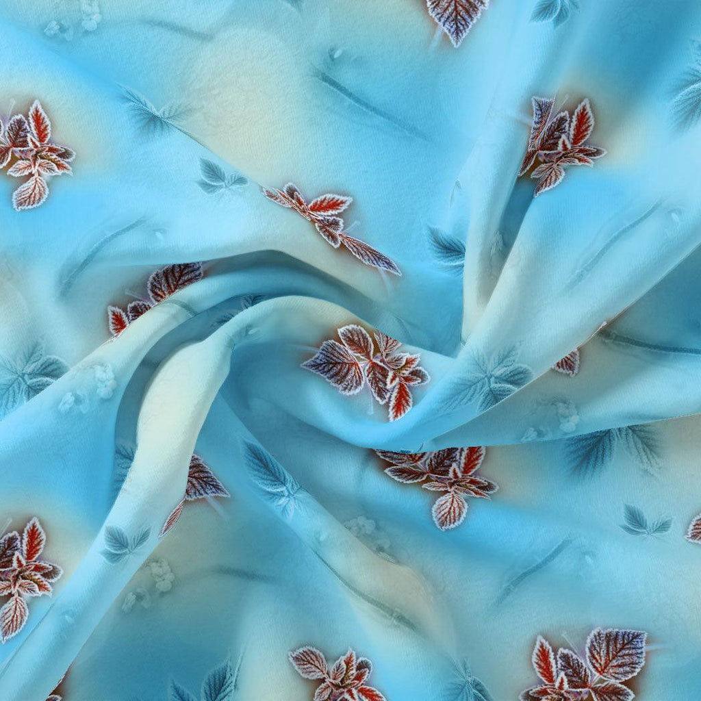 Cool Blue Ice Brown Leaves Digital Printed Fabric – js 0 ta09610a 110 cool blue ice brown leaves digital printed fabric 1