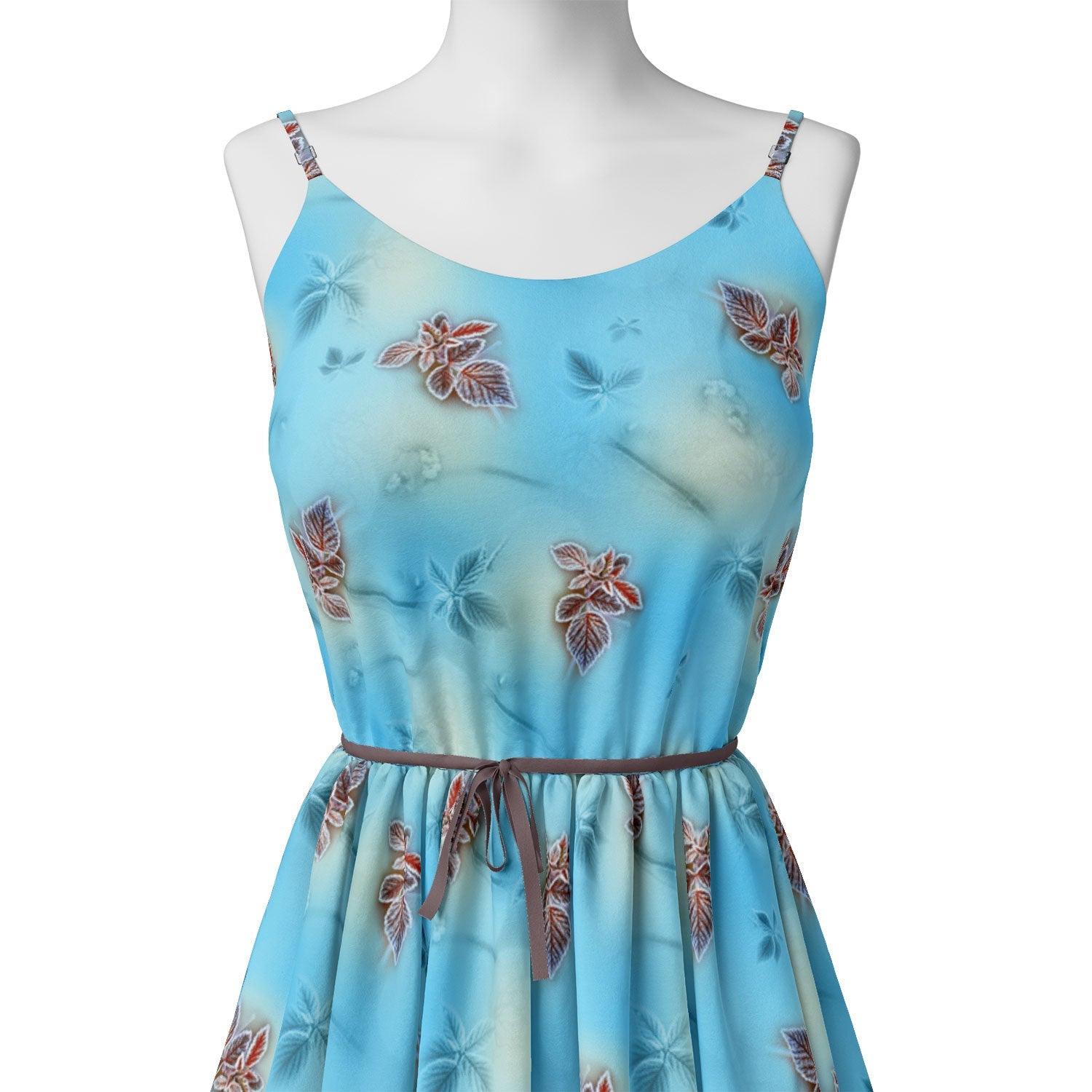 Cool Blue Ice Brown Leaves Digital Printed Fabric – js 0 ta09610a 110 cool blue ice brown leaves digital printed fabric 2