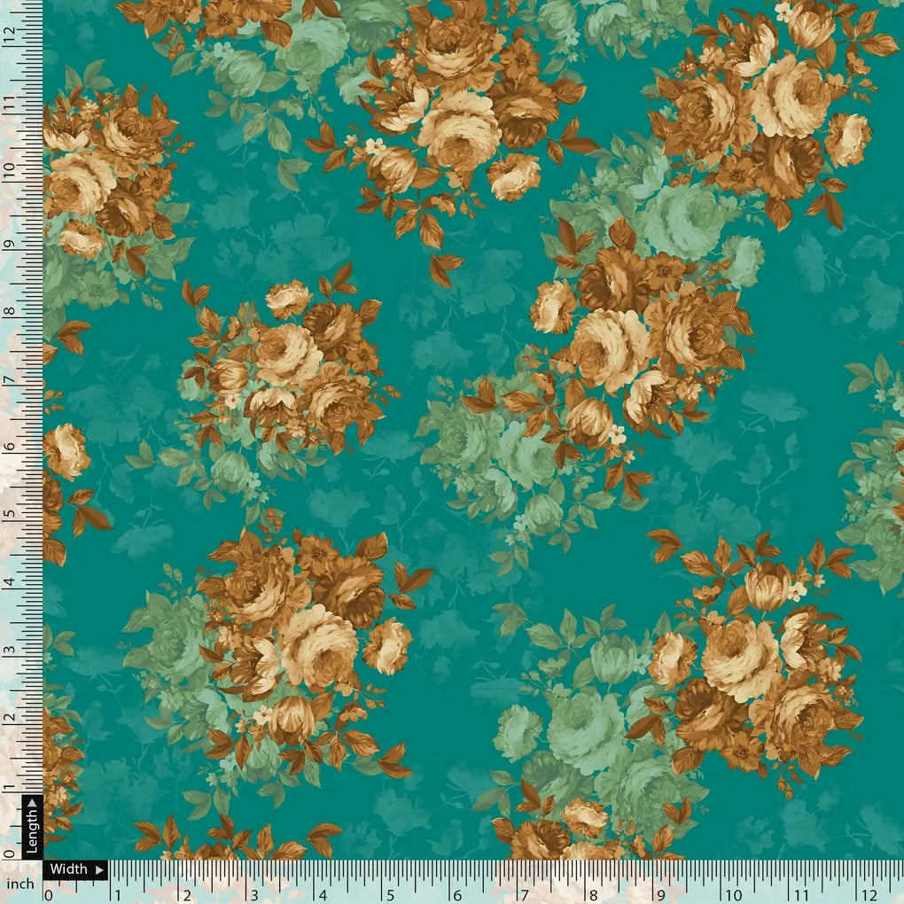 Attractive Watercolour Cathay Spice Colour Roses  Digital Printed Fabric – js 0 ta09612 110 attractive watercolour cathay spice colour roses digital printed fabric 5