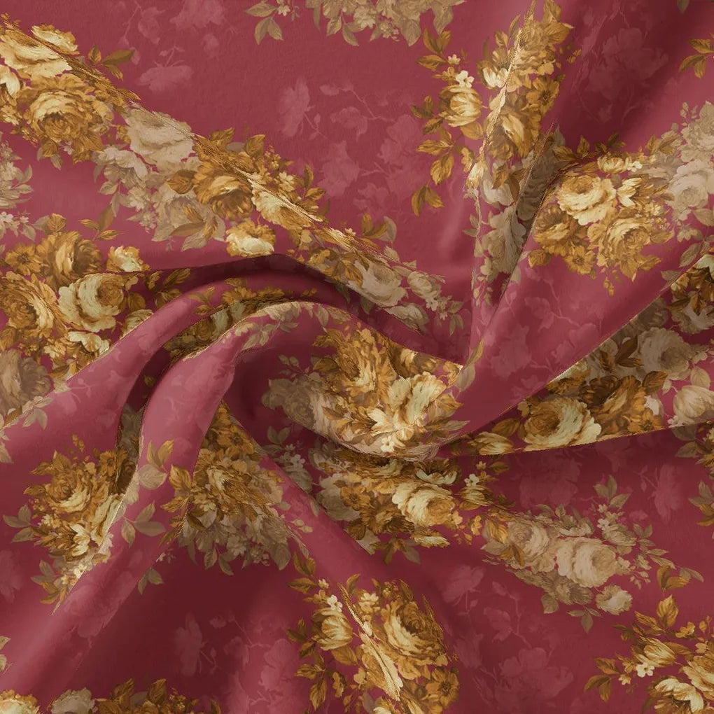 Morden Brown Roses Ripe Currant Colour Background Digital Printed Fabric – js 0 ta09612p3 110 morden brown roses ripe currant colour background digital printed fabric 1