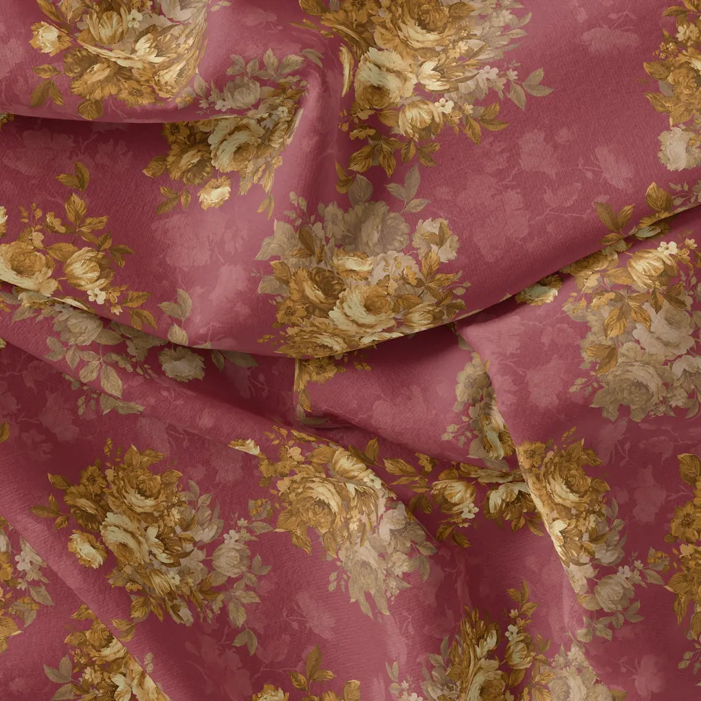 Morden Brown Roses Ripe Currant Colour Background Digital Printed Fabric – js 0 ta09612p3 110 morden brown roses ripe currant colour background digital printed fabric 4