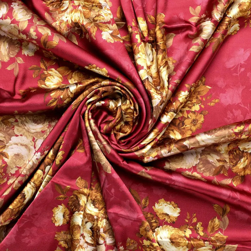 Morden Brown Roses Ripe Currant Colour Background Digital Printed Fabric - Japan Satin – js 0 ta09612p3 110 morden brown roses ripe currant colour background digital printed fabric japan satin 1