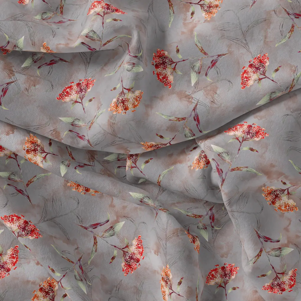 Ixora Floral Flower With Leaves Digital Printed Fabric – js 0 ta09631pi 110 ixora floral flower with leaves digital printed fabric 4