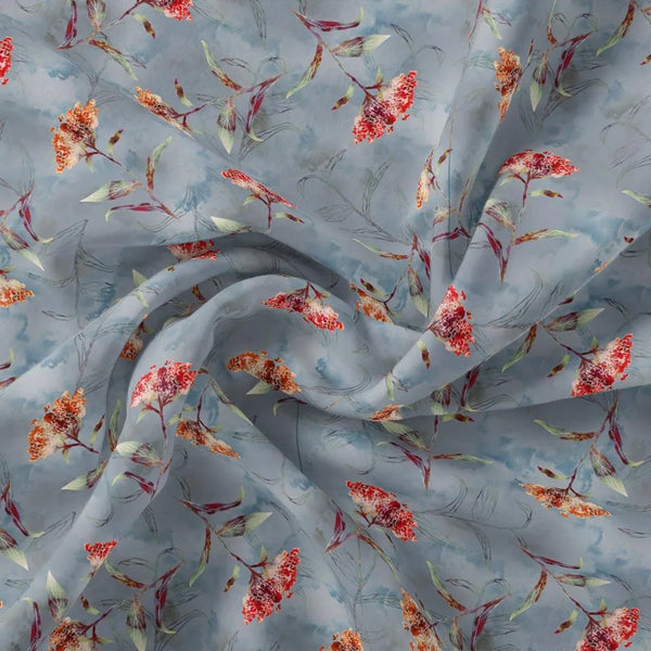 Watercolour Brown And Gray Colour Colico Flower Digital Printed Fabric – js 0 ta09631pj 110 watercolour brown and gray colour colico flower digital printed fabric 1