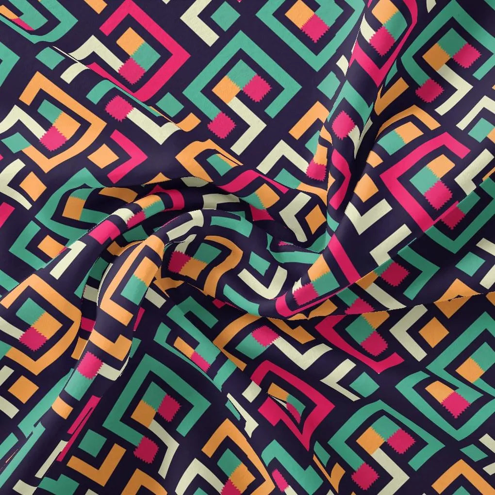 Multicolour Puzzle Rainbow Greek Key Digital Printed Fabric – js 0 ta09662 110 multicolour puzzle rainbow greek key digital printed fabric 1