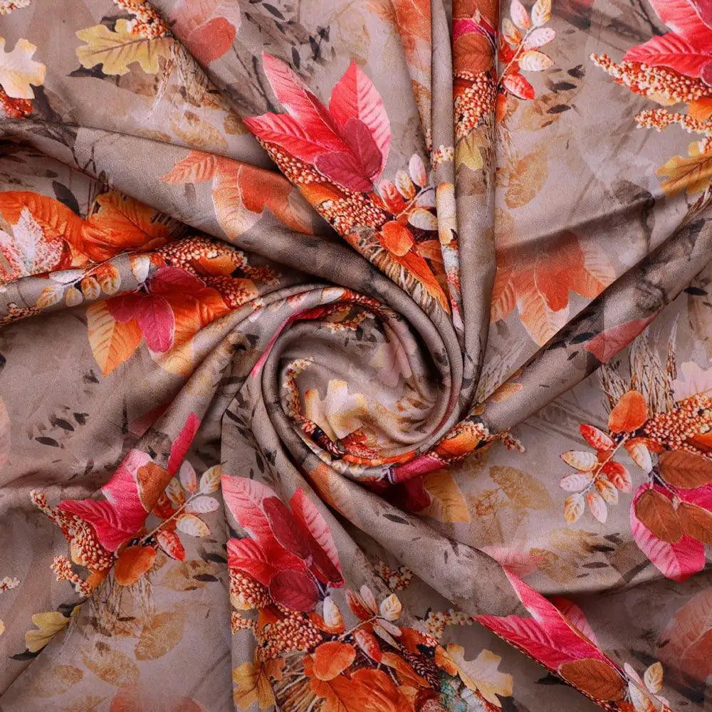 Violet Leaves Bunch Digital Printed Fabric  - Japan Satin – js 0 ta7307p4 110 violet leaves bunch digital printed fabric japan satin 1