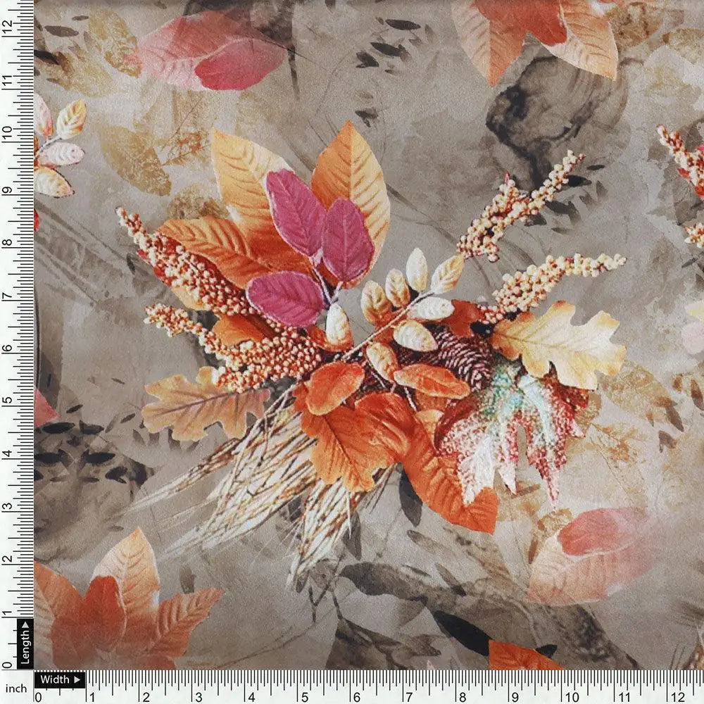 Violet Leaves Bunch Digital Printed Fabric  - Japan Satin – js 0 ta7307p4 110 violet leaves bunch digital printed fabric japan satin 4