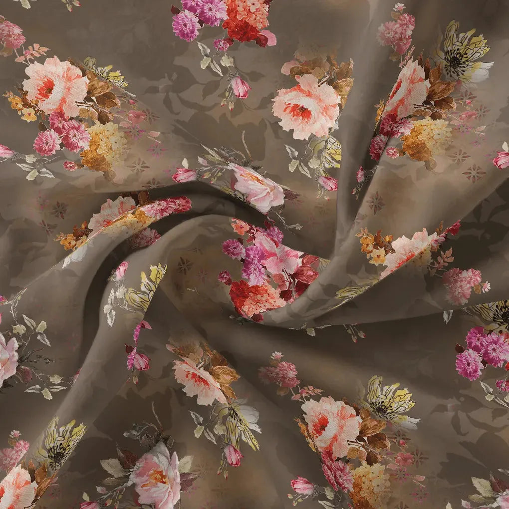 Morden Peony Watercolour Art Digital Printed Fabric - Japan Satin – js 0 ta7309p1 110 morden peony watercolour art digital printed fabric japan satin 1