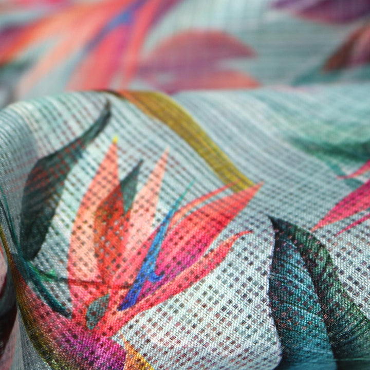 Multi Color Leaves Digital Printed Fabric - Kota Doria - FAB VOGUE Studio®